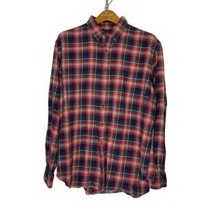 RALPH LAUREN Sz XL Red Tartan‎ Plaid Flannel Classic Fit Button Down L/S Shirt